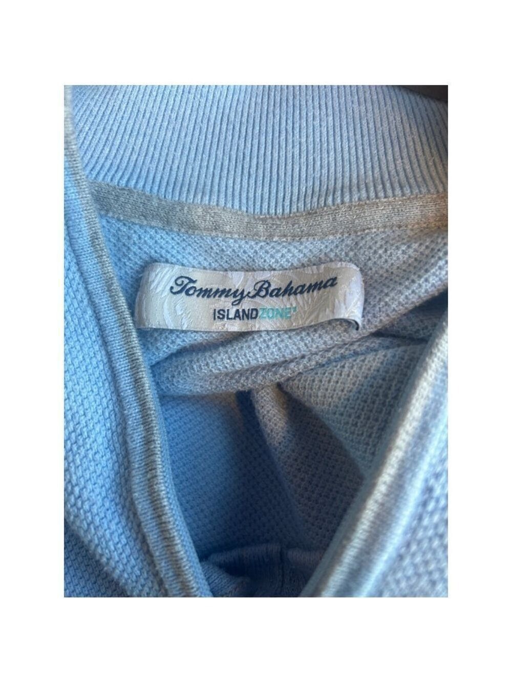 Men's Tommy Bahama Island Zone Light Blue 1/4 Zip Sweater L - Picture 5 of 10